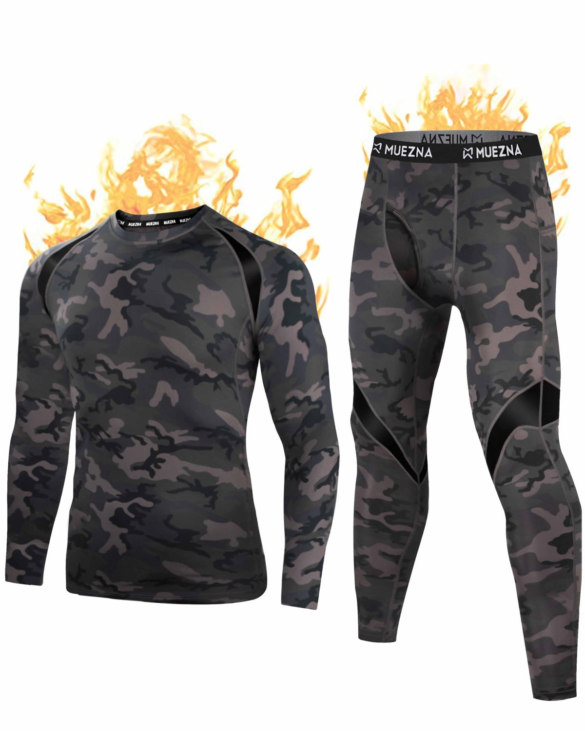 Muezna Men's Thermal Top and Bottom Set Underwear Long Johns Base Layer