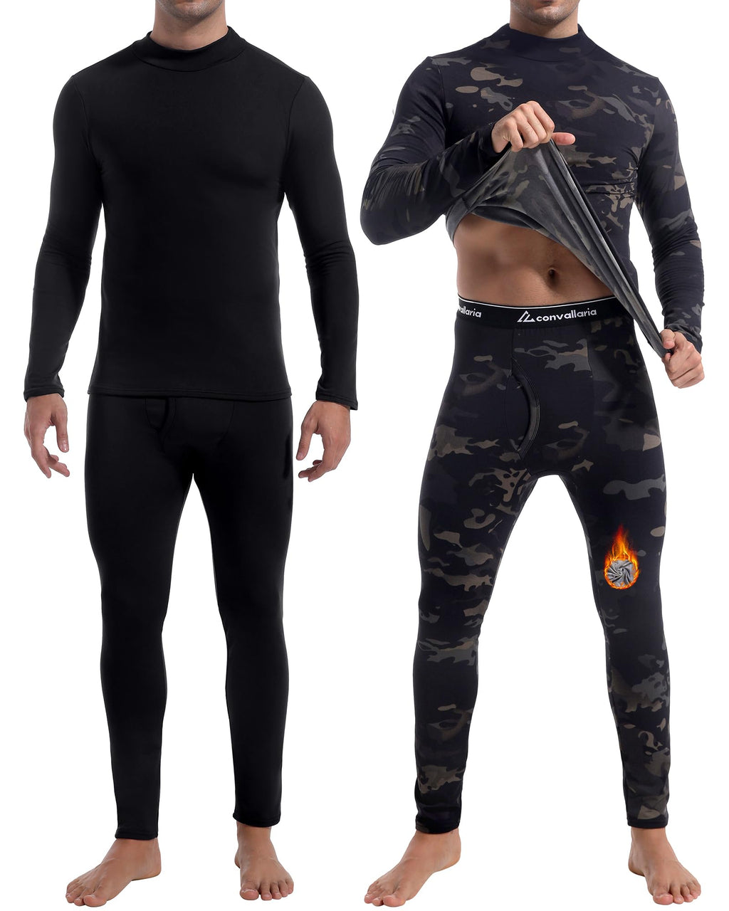2 or 3 Sets Thermal Underwear for Men Long Johns Base Layer Cold Weather