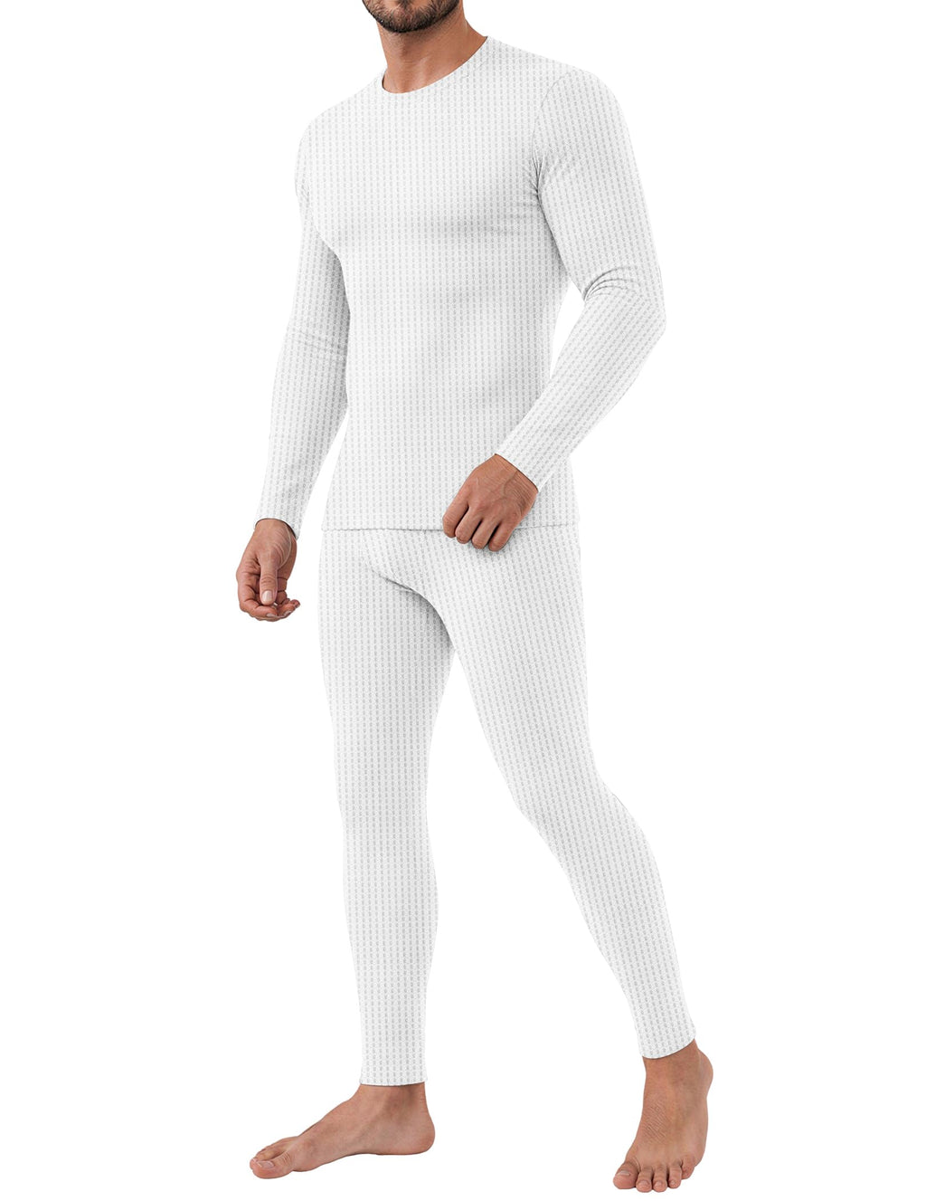 Ekouaer Waffle Long Johns for Men Thermal Underwear Top and Bottom Set
