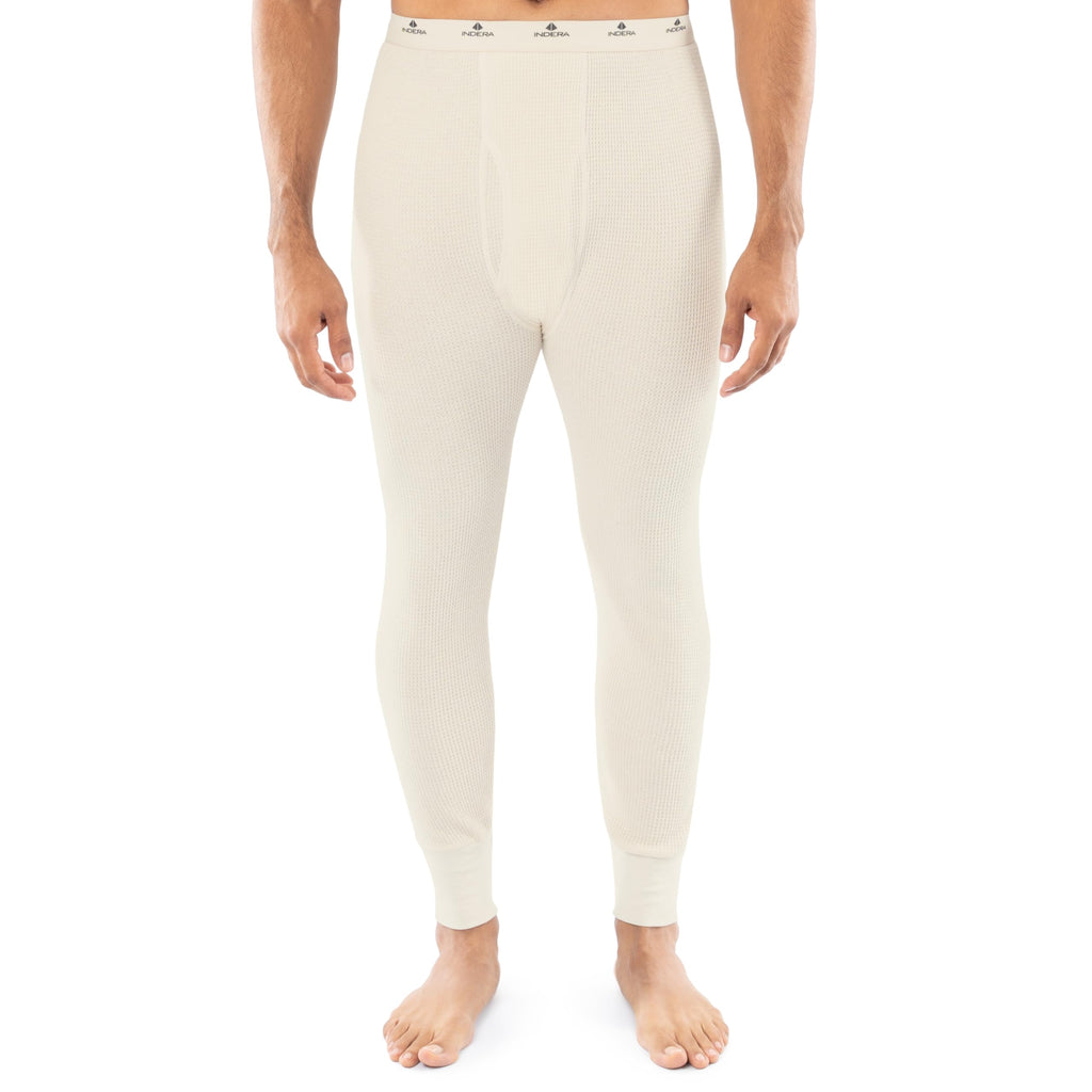 Indera Men's Heavyweight Cotton Waffle Long Johns Thermal Underwear Bottom