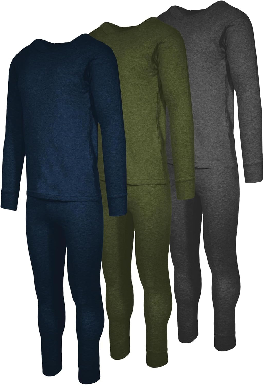 Andrew Scott Mens 2 Piece & 6 Piece Base Layer Long Sleeve + Long Pant Thermal Underwear Set (1 & 3 Pack Mix Match Options)