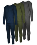 Andrew Scott Mens 2 Piece & 6 Piece Base Layer Long Sleeve + Long Pant Thermal Underwear Set (1 & 3 Pack Mix Match Options)