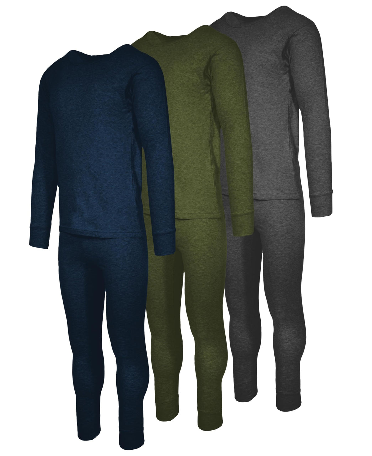 Andrew Scott Mens 2 Piece & 6 Piece Base Layer Long Sleeve + Long Pant Thermal Underwear Set (1 & 3 Pack Mix Match Options)