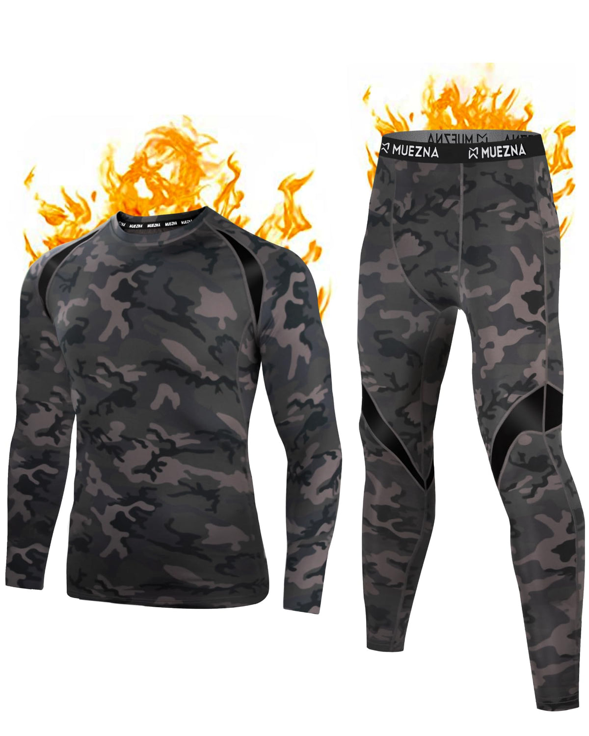 Muezna Men's Thermal Top and Bottom Set Underwear Long Johns Base Layer