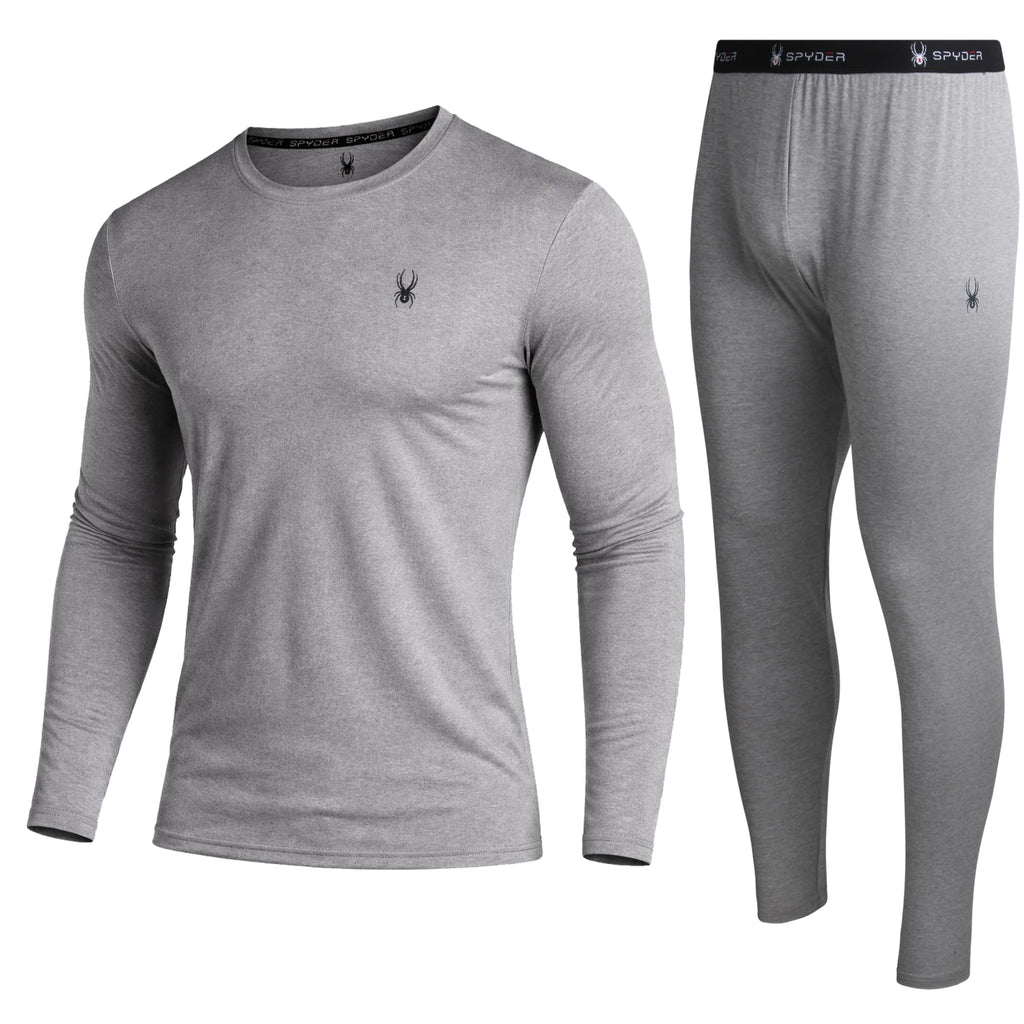 Spyder Mens Thermal Underwear Set - 2-Piece Fleece Lined Stretch Soft