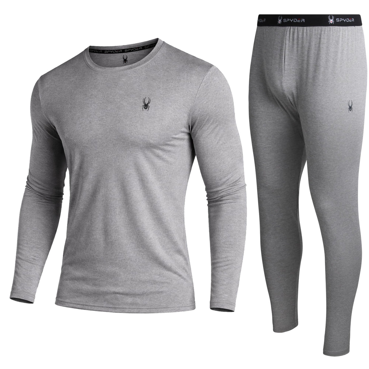 Spyder Mens Thermal Underwear Set - 2-Piece Fleece Lined Stretch Soft