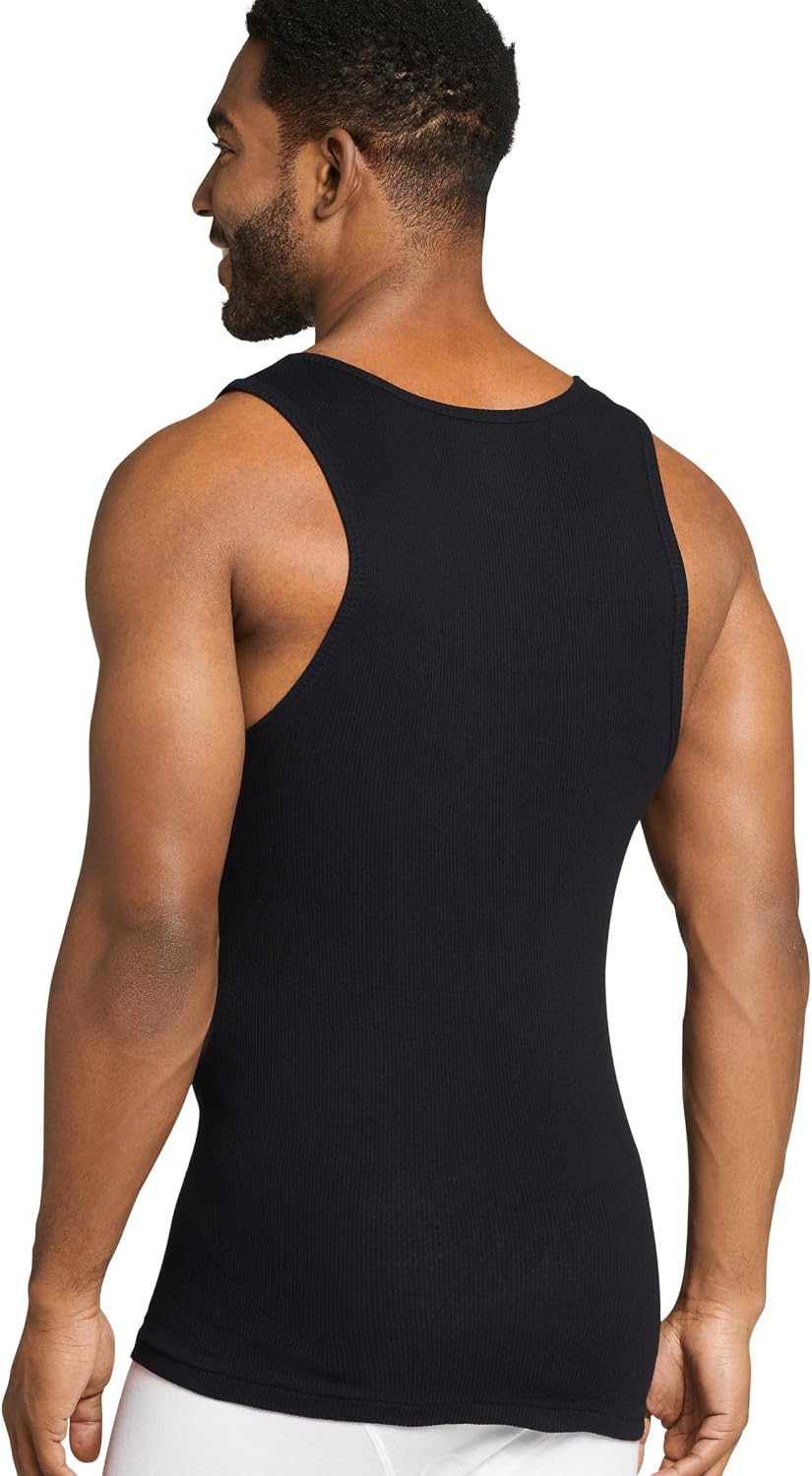 Jockey Men's Undershirt 100% Cotton Tall Man A-Shirt Tank - 3 Pack