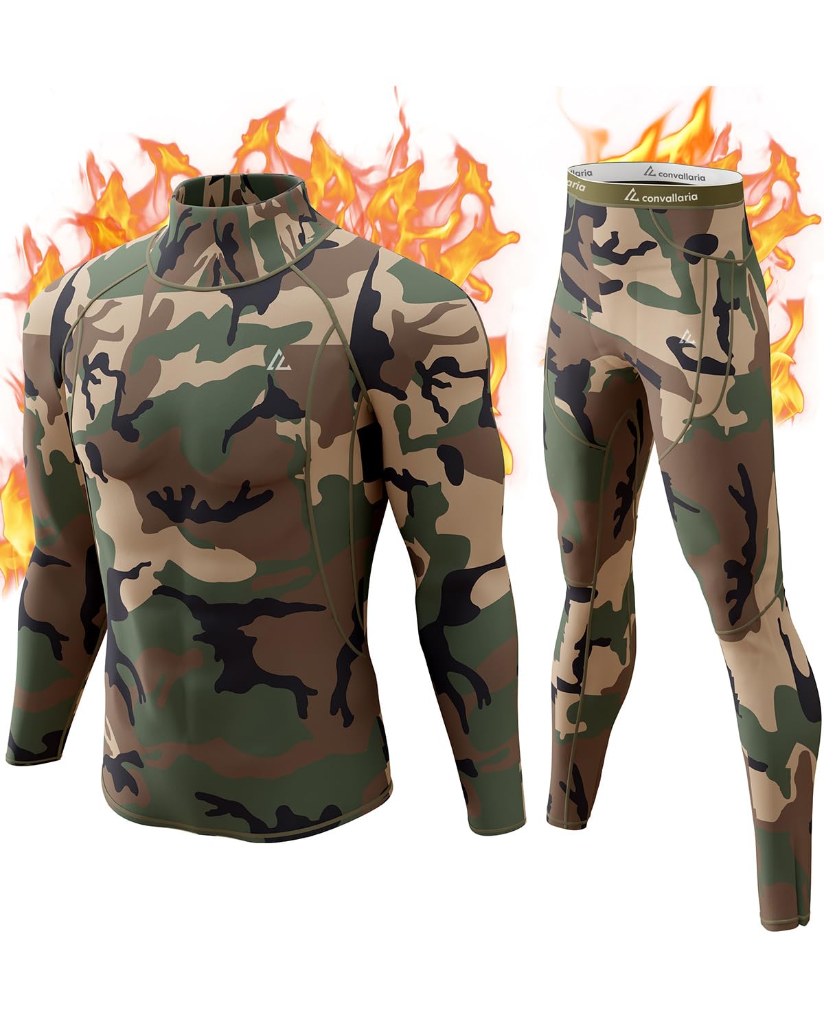 Mens Thermal Underwear Long Johns Set Cold Weather Hunting Base Layer