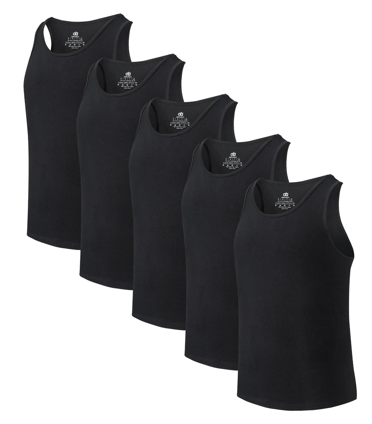DAVID ARCHY Men's Tank Top Undershirts Moisture-Wicking A-Shirt for Men