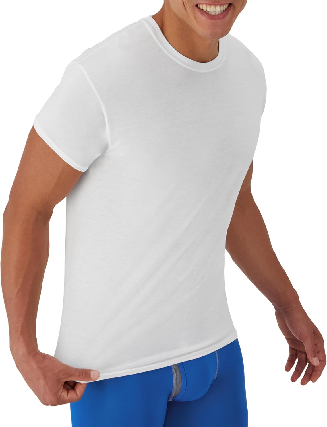 Hanes Men's Performance Undershirt, X-Temp Moisture-Wicking Crewneck, White 5-Pack