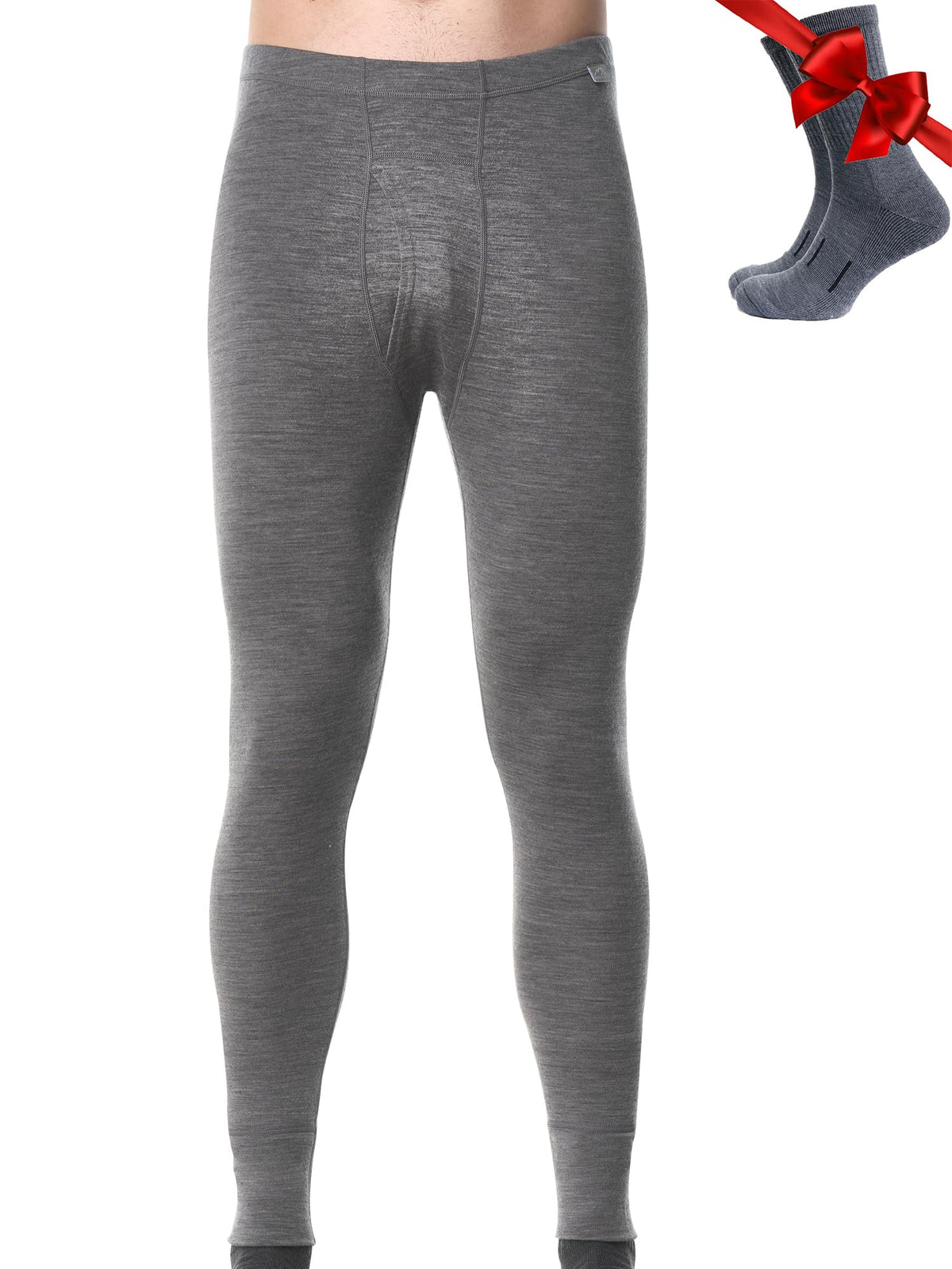100% Merino Wool Base Layer Mens Pants - Thermal Underwear Long Johns