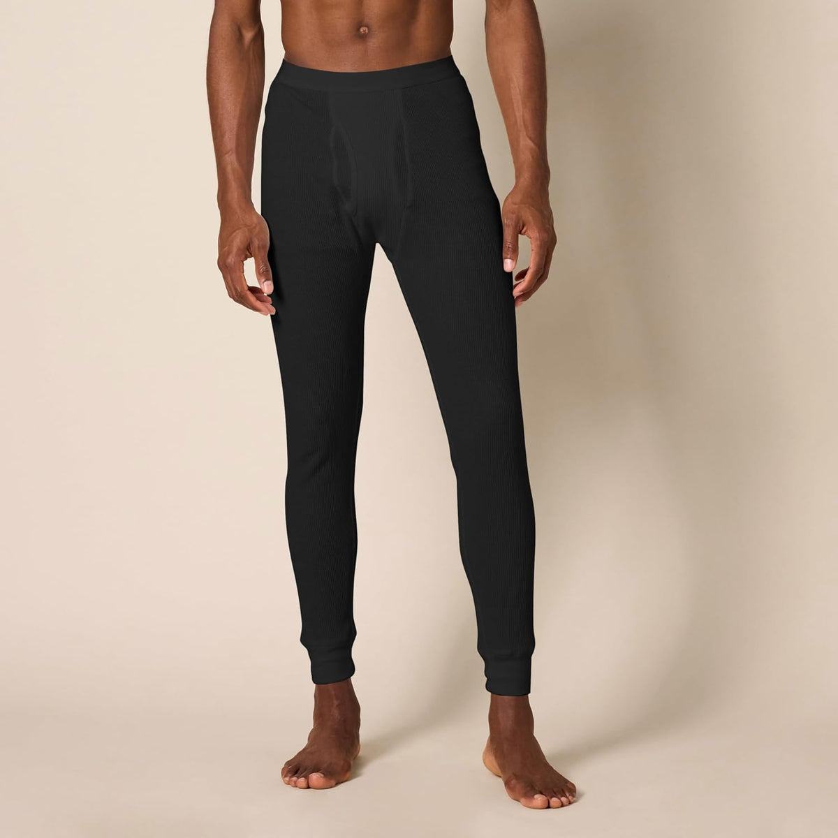 Amazon Essentials Men's Slim Fit Thermal Long Johns Underwear Set, Breathable Waffle Knit for Cold Weather Wear, Multipacks