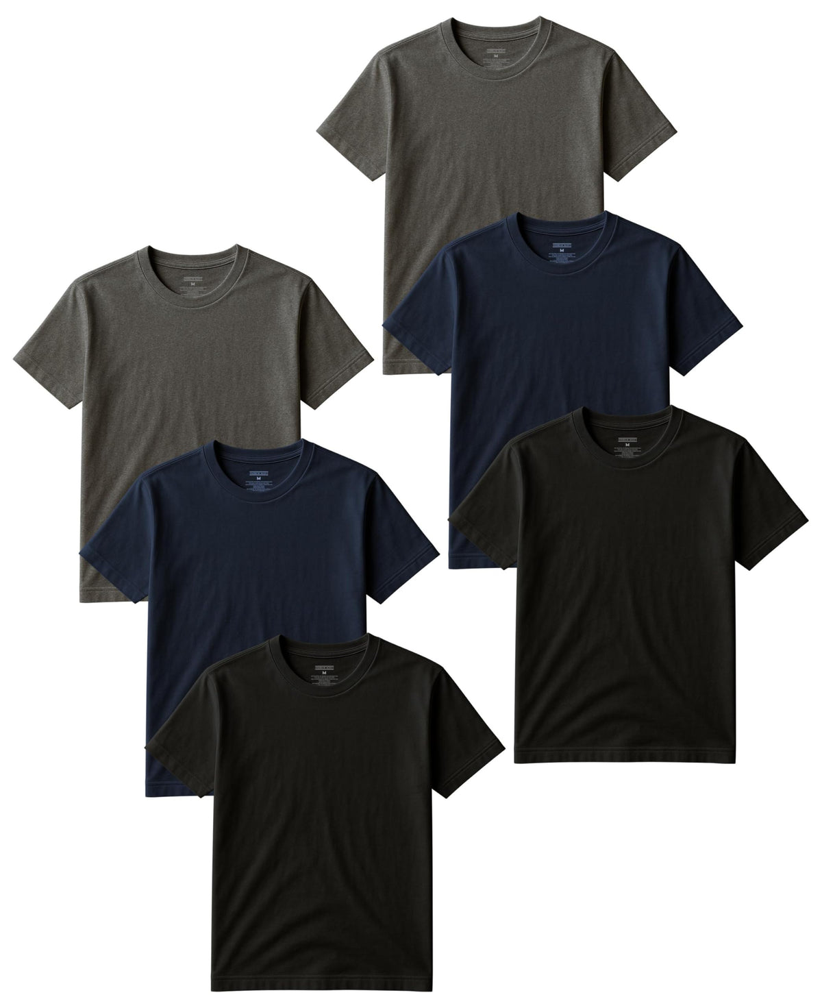 Classic Men's Short Sleeve Cotton Undershirts | Crew Neck T Shirt - Multi & Bulk Wholesale Packs