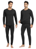 URATOT 2 Sets Men's Thermal Underwear Set Fleece Lined Thermal Underwear Soft Long Johns Top Bottom Set for Men Cold Winter
