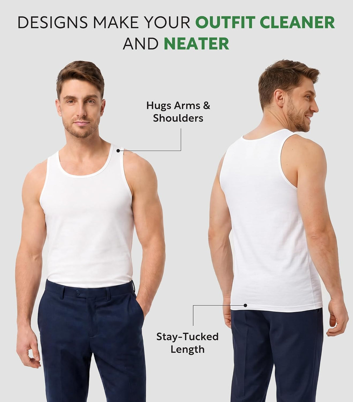 DAVID ARCHY Men's Tank Top Undershirts Moisture-Wicking A-Shirt for Men