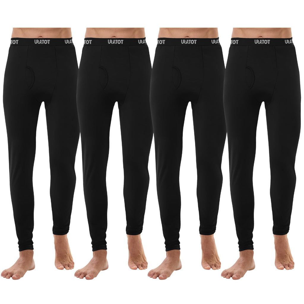 URATOT Men's Thermal Underwear Bottom Fleece Long Johns for Men Soft Warm Base Layer Thermal Pants for Cold Weather