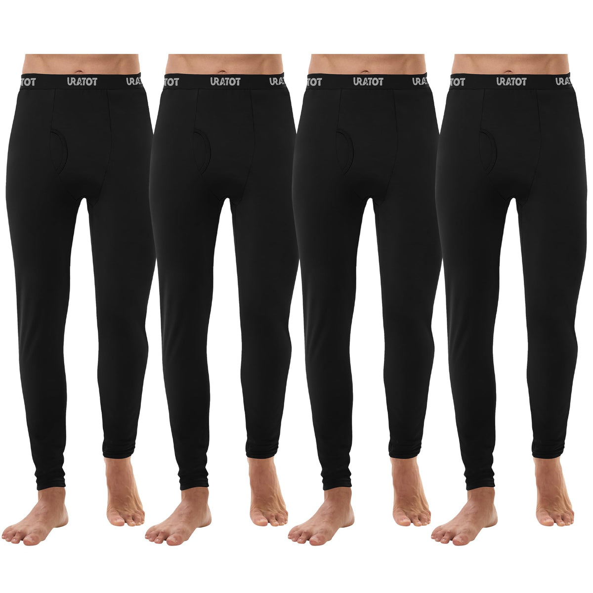 URATOT Men's Thermal Underwear Bottom Fleece Long Johns for Men Soft Warm Base Layer Thermal Pants for Cold Weather