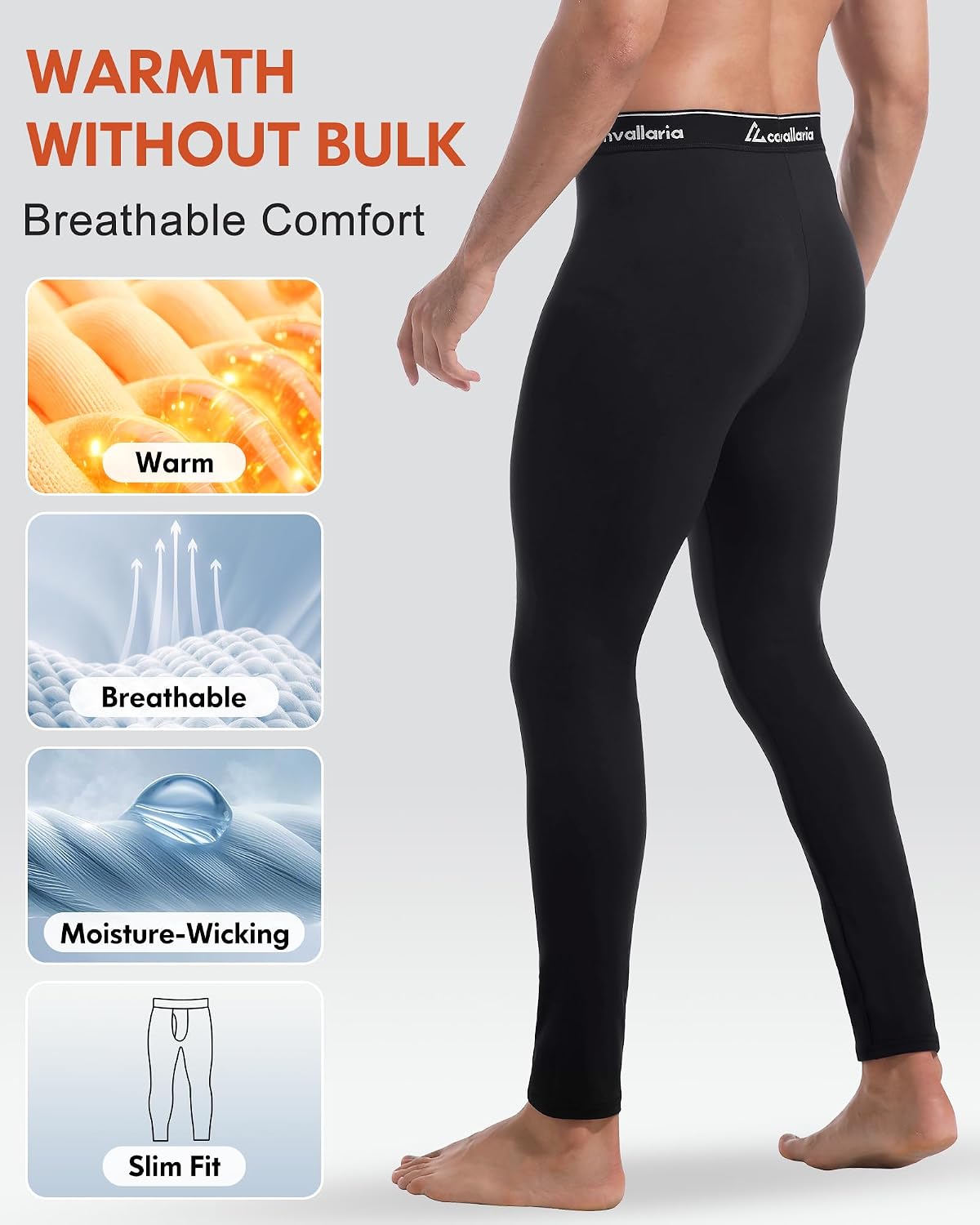 4 or 2 Pack Men's Thermal Pants Fleece Lined Long Johns Bottom Base Layer