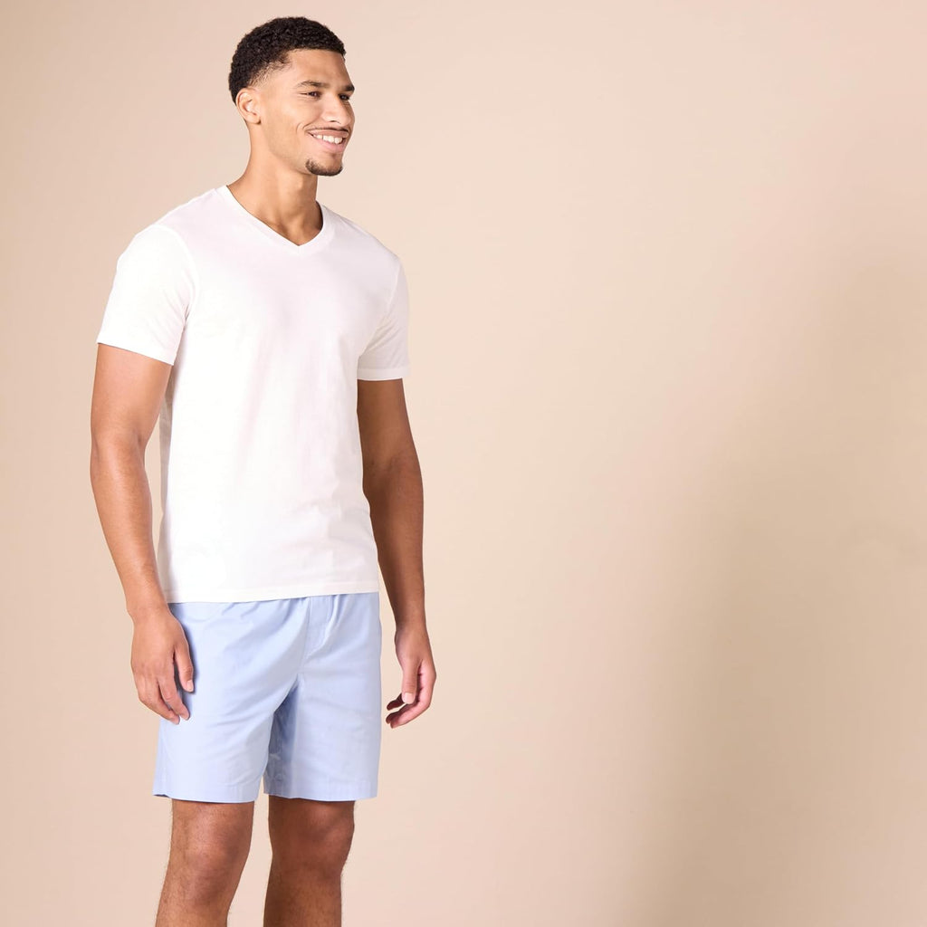 Amazon Essentials Men's Slim Fit V-Neck Undershirt, Breathable Cotton, Pack of 6