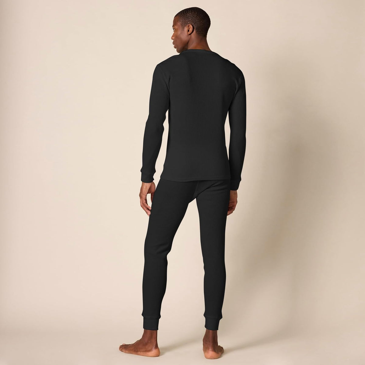 Amazon Essentials Men's Slim Fit Thermal Long Johns Underwear Set, Breathable Waffle Knit for Cold Weather Wear, Multipacks
