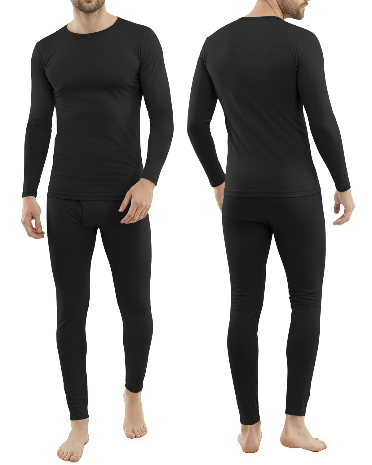 4-Way Stretch Men's Thermal Underwear Set Soft Long Johns Base Layer