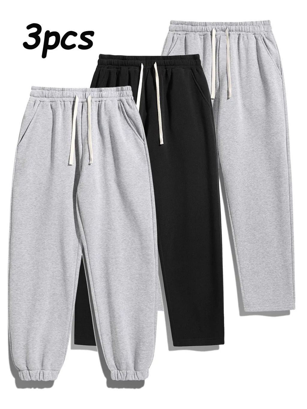 Men's Thermal Lined Pants with Drawstring Waist, Cozy Relaxed Fit Loose Sweatpants Fabric for Fall & Winter, Men's Bottoms, Menswear Clothing