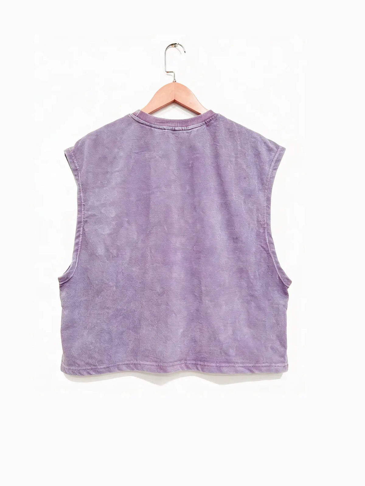 New Summer Short Round Neck Loose Fit Sleeveless Tank Top, Moon Planet Print, Unisex, Wide Arm Design, Pair with Bralette