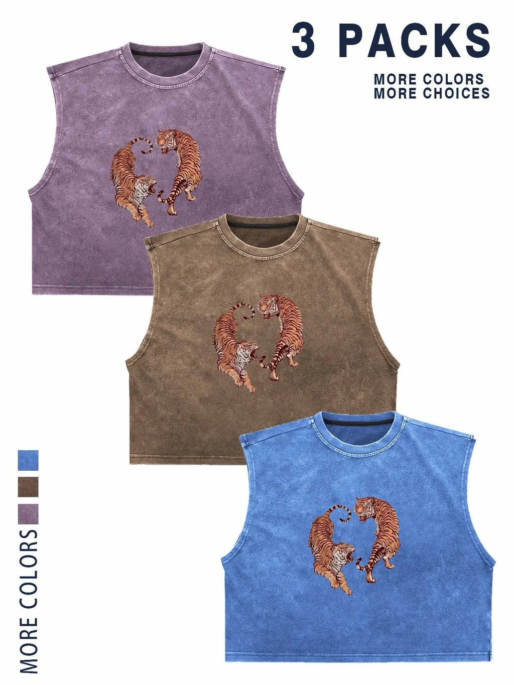 Men's Vintage Washed Animal Tiger Graphic Aesthetic Cropped Urban Street Tank Top, Sleeveless Casual Streetwear, Workout Athletic Muscle Shirt, Sporty Fitted Design, Menswear, Muscle Singlet, Vest Tops