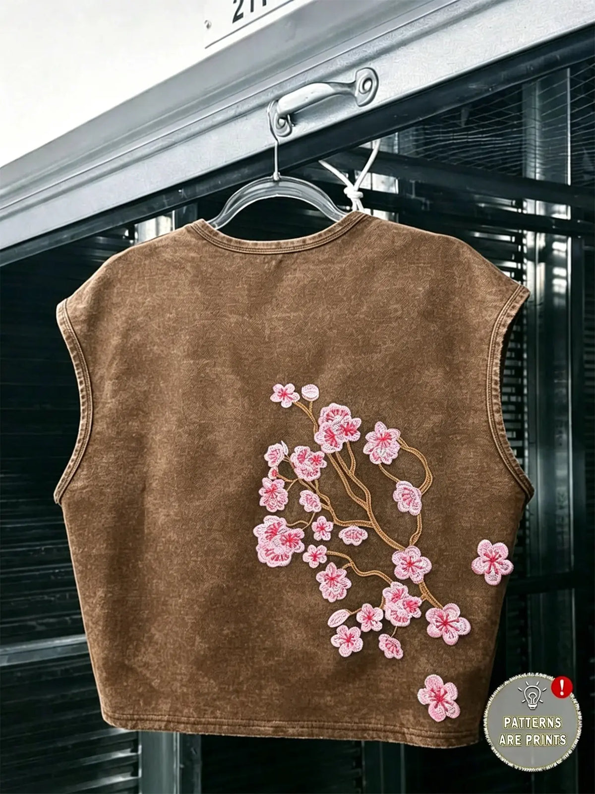 Unisex Washed Vintage Baggy Sakura Embroidery Print Sleeveless Embroidered Streetwear Tank Vest Tank Top | 100% Cotton Feel Y2K Sweet Cool High Street American Retro Streetwear