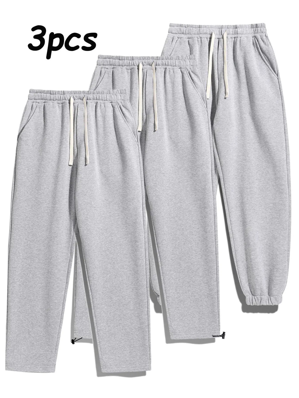 Men's Thermal Lined Pants with Drawstring Waist, Cozy Relaxed Fit Loose Sweatpants Fabric for Fall & Winter, Men's Bottoms, Menswear Clothing
