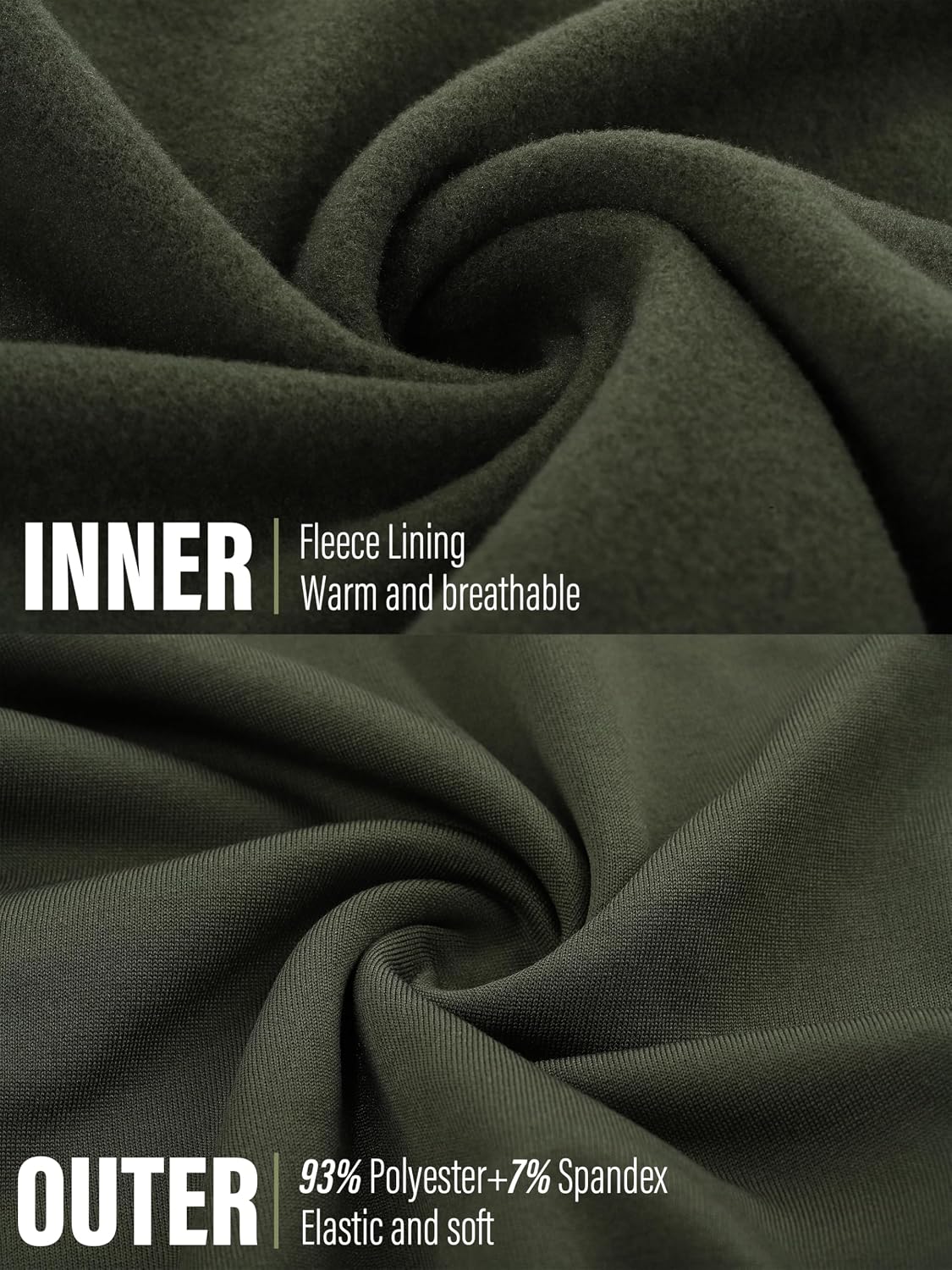 URATOT Men's Thermal Underwear Bottom Fleece Long Johns for Men Soft Warm Base Layer Thermal Pants for Cold Weather
