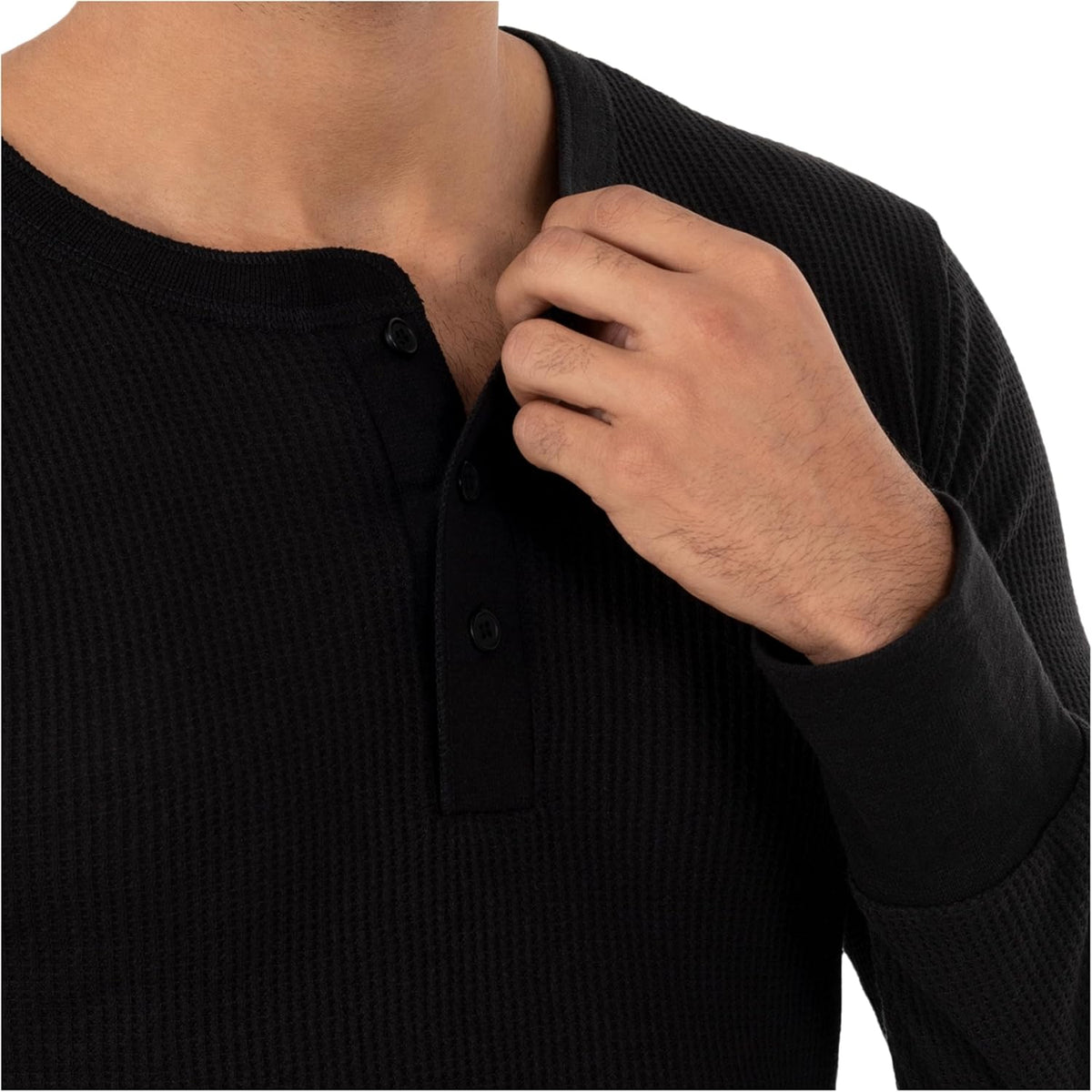 Fruit of the Loom Men's Recycled Waffle Thermal Underwear Henley Top (1 and 2 Packs)