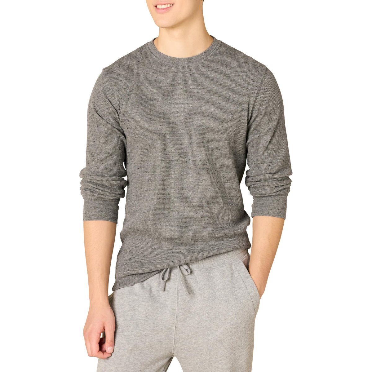 Amazon Essentials Men's Long Sleeve Slim-Fit Waffle Thermal Shirt with Ribbed Trim