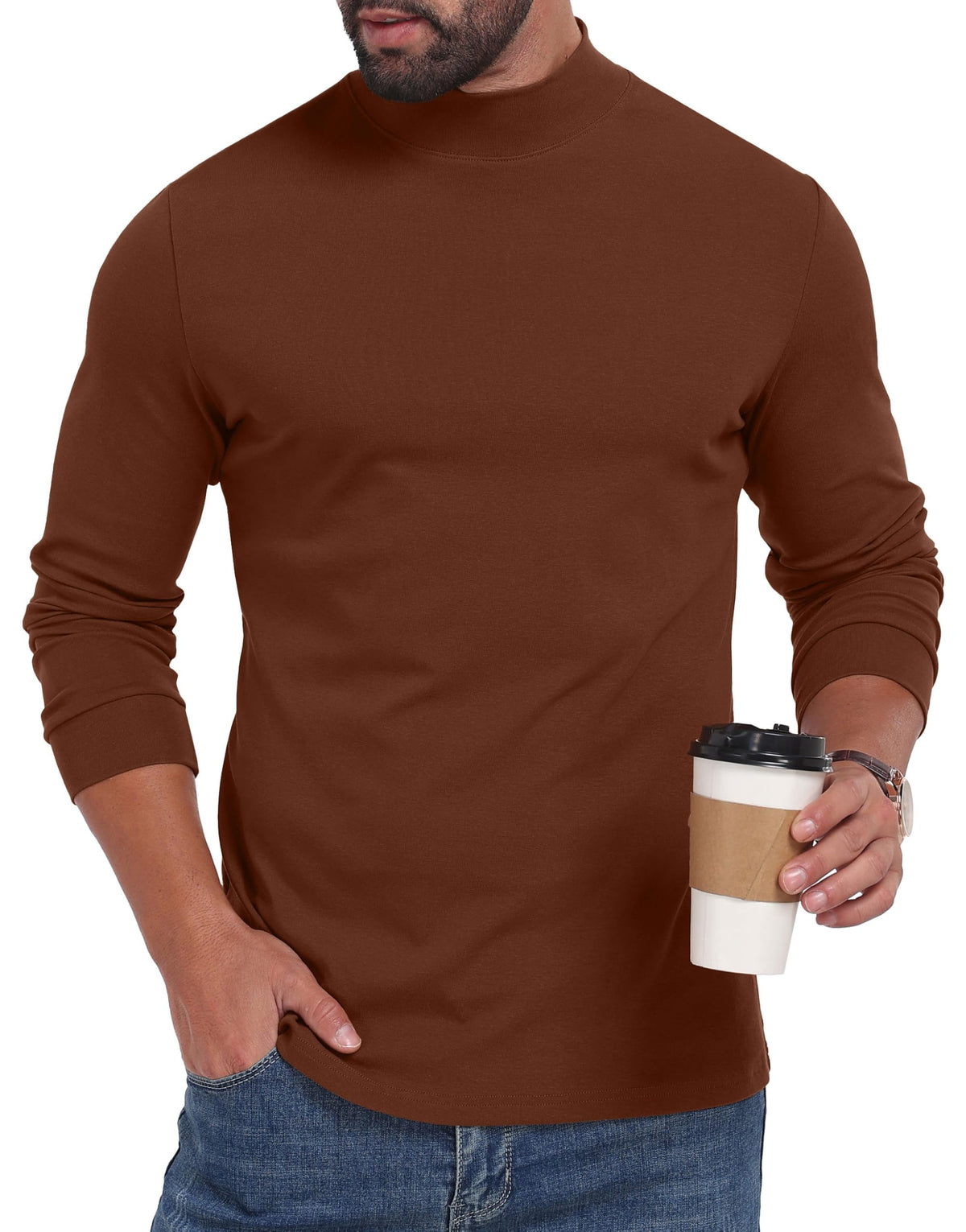 Sailwind Mens Mock Turtleneck Shirt Cotton Thermal Undershirt Pullover