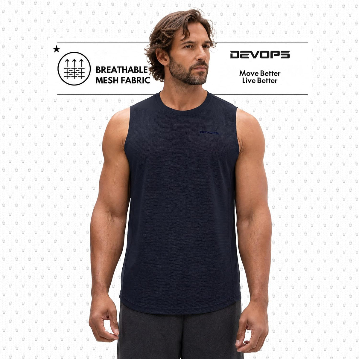 DEVOPS 3 Pack Men's Tank Tops Sleeveless Muscle Shirts Dry Fit Mesh Workout