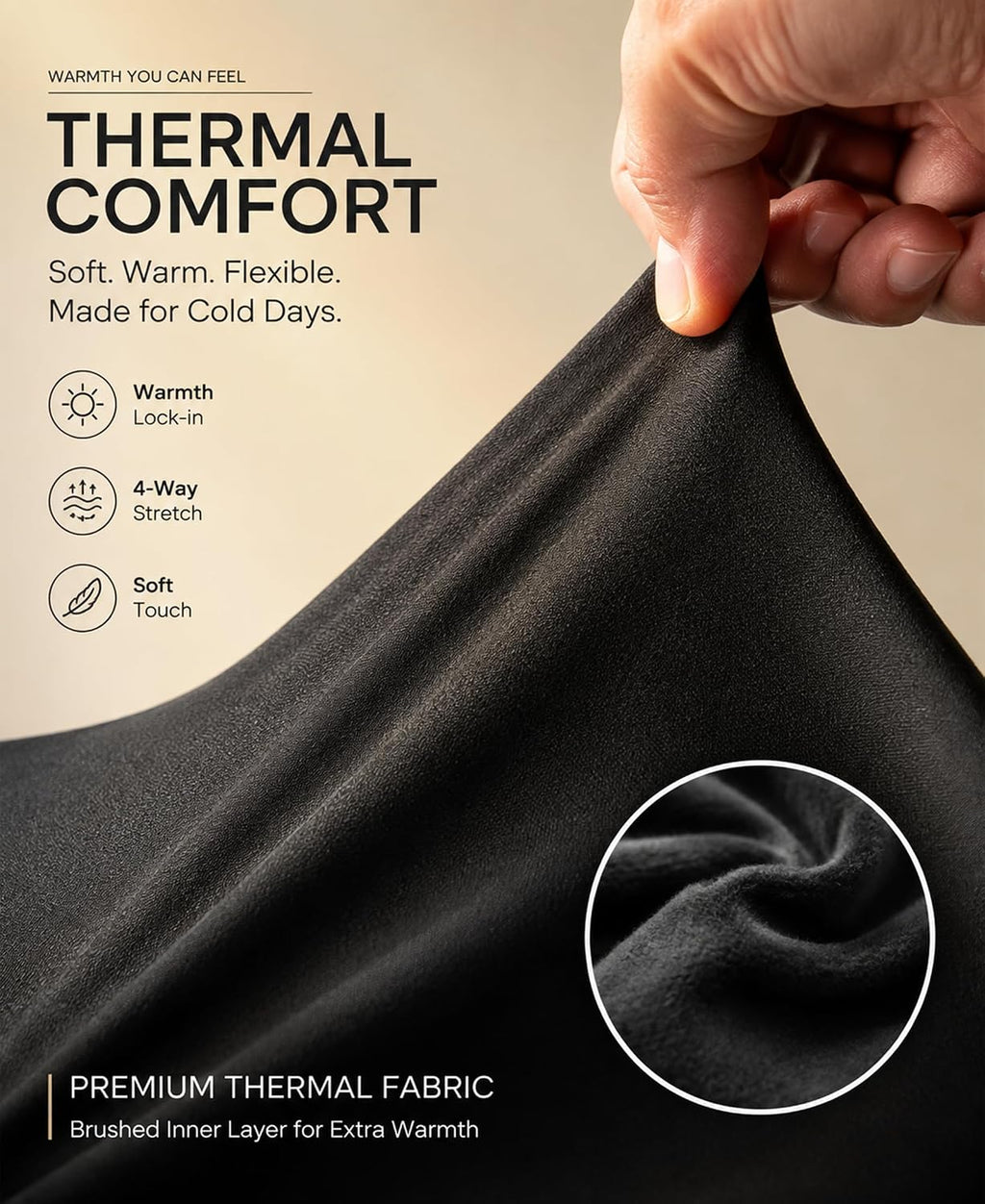 OYGSieg 3 Set Men's Thermal Underwear with Fleece Lined, Long Johns for Men