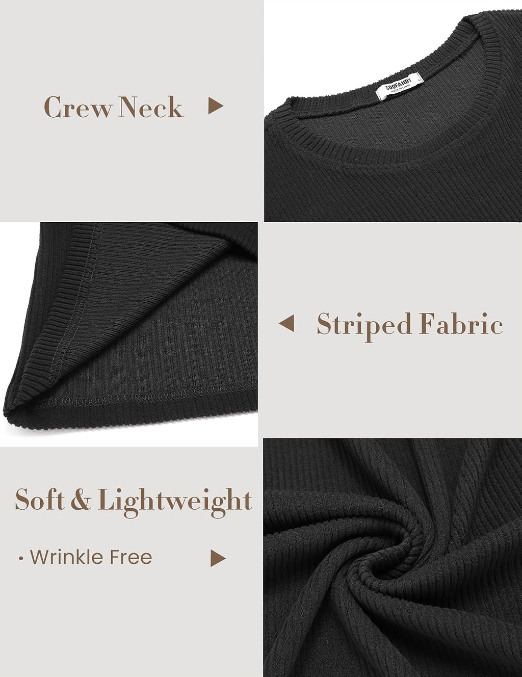 COOFANDY Mens Long Sleeve Shirts Thermal T-Shirt Slim Fit Crewneck Sweater Knitted Pullover Shirt