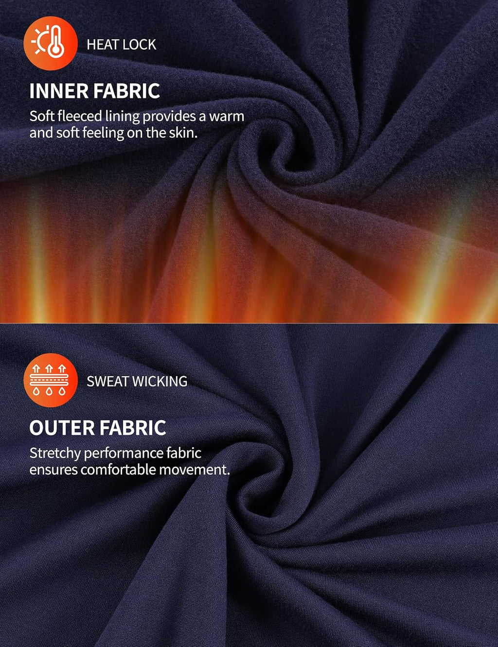 Arssm Men Thermal Underwear Sets Fleece Lined Base Layer Long Johns
