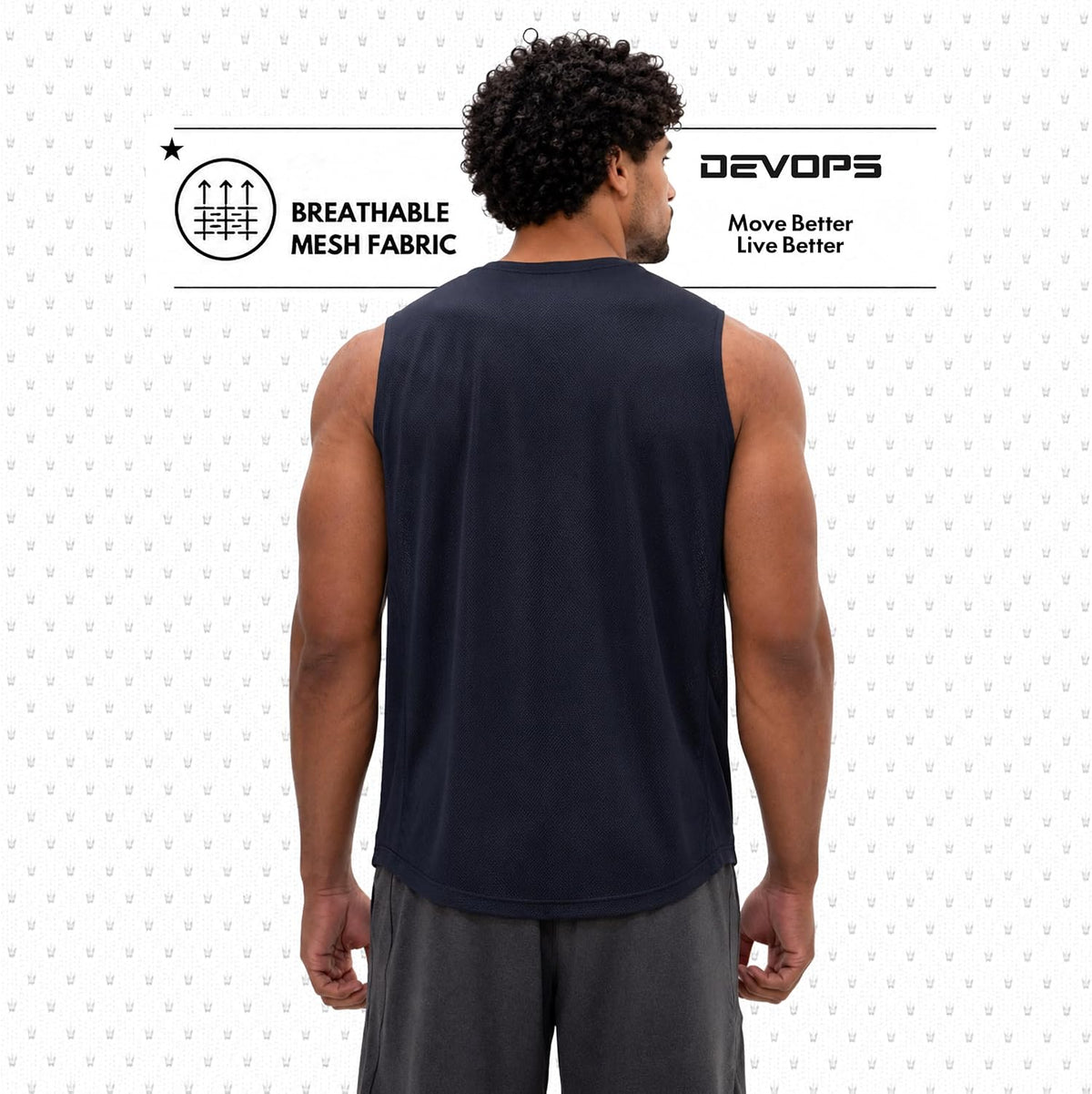 DEVOPS 3 Pack Men's Tank Tops Sleeveless Muscle Shirts Dry Fit Mesh Workout