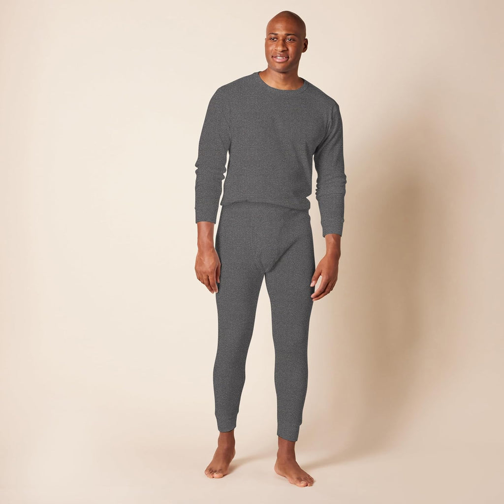 Amazon Essentials Men's Slim Fit Thermal Long Johns Underwear Set, Breathable Waffle Knit for Cold Weather Wear, Multipacks