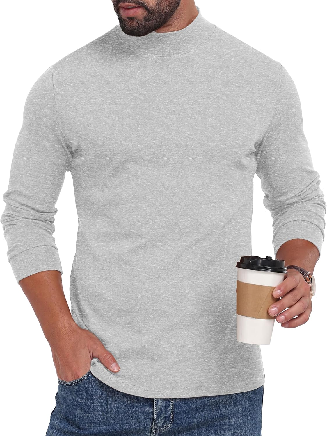 Sailwind Mens Mock Turtleneck Shirt Cotton Thermal Undershirt Pullover