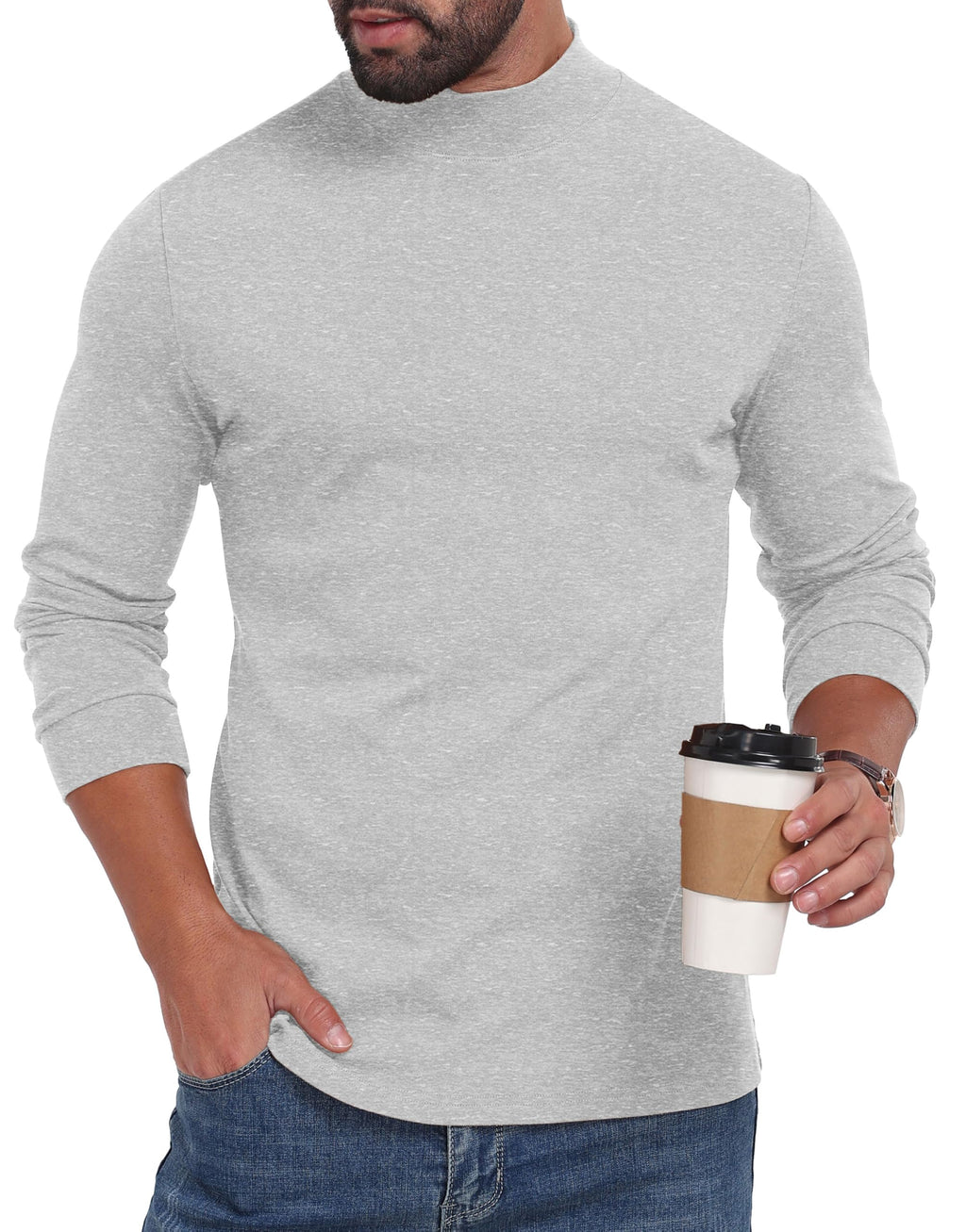 Sailwind Mens Mock Turtleneck Shirt Cotton Thermal Undershirt Pullover