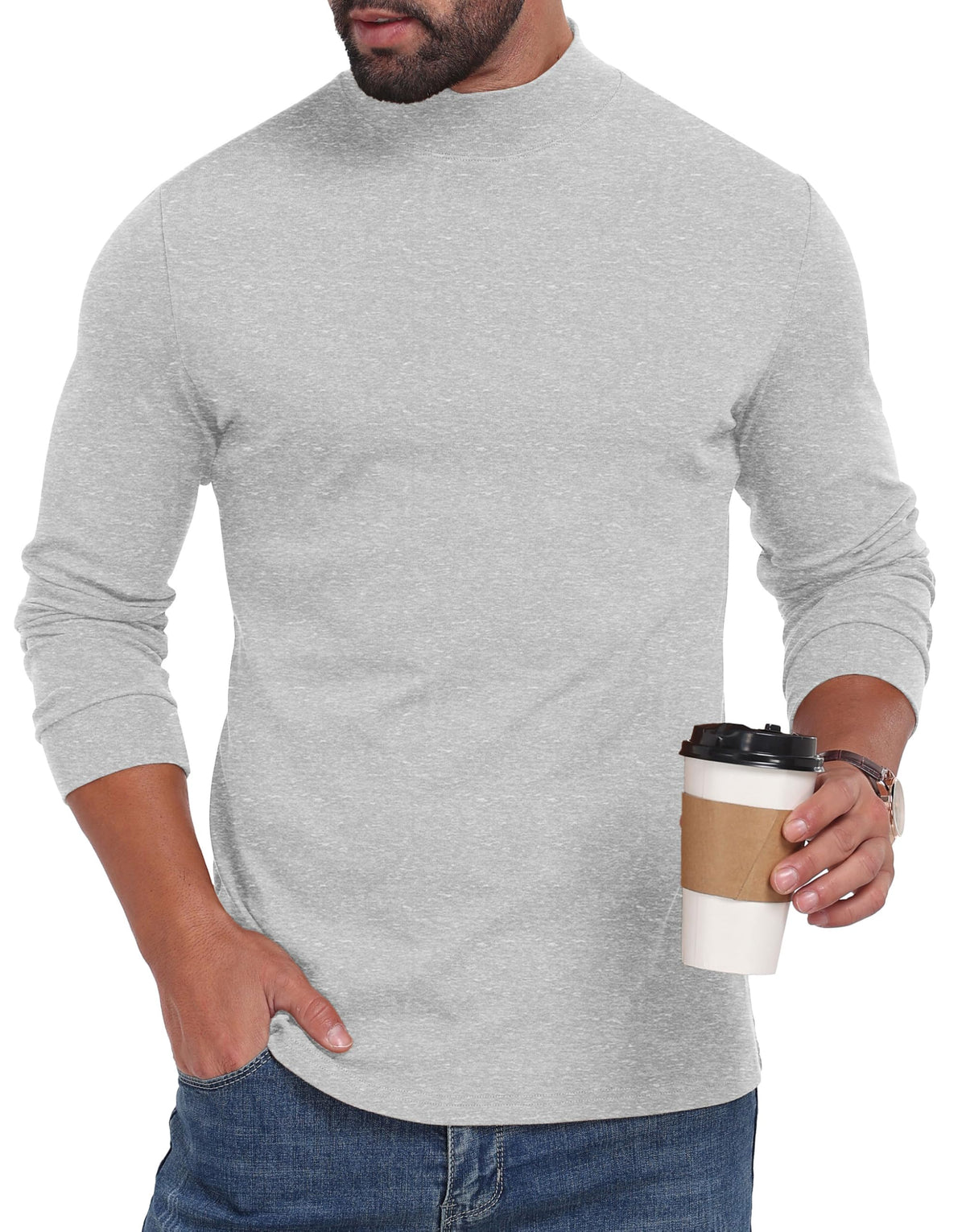 Sailwind Mens Mock Turtleneck Shirt Cotton Thermal Undershirt Pullover
