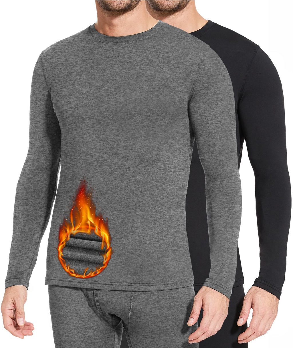 BESTENA Mens Thermal Underwear Long Johns Fleece Lined Base Layer Shirt Top