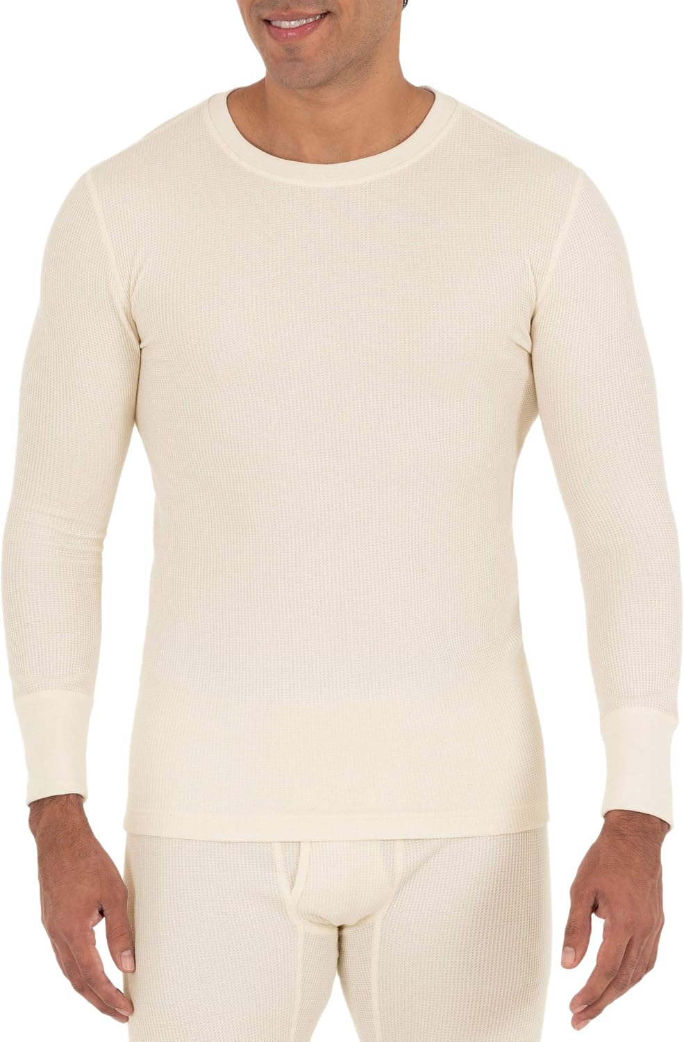 Fruit of the Loom Men's Recycled Waffle Thermal Underwear Crew Top