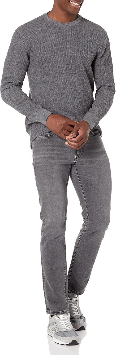 Amazon Essentials Men's Long Sleeve Slim-Fit Waffle Thermal Shirt with Ribbed Trim