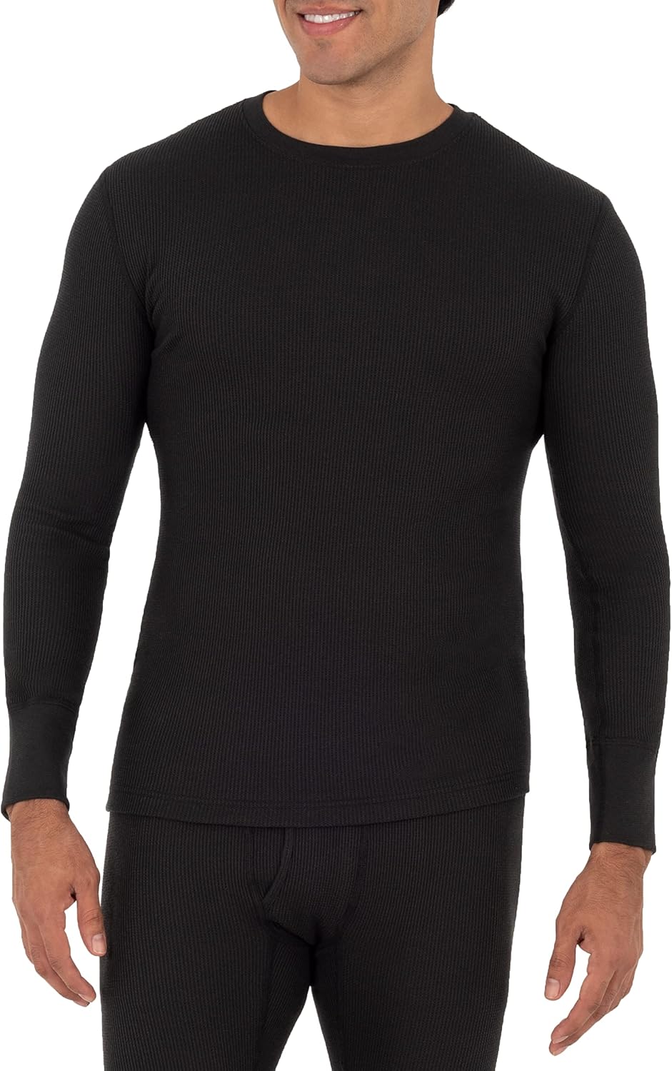 Fruit of the Loom Men's Recycled Waffle Thermal Underwear Crew Top