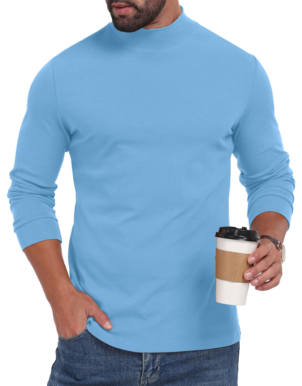 Sailwind Mens Mock Turtleneck Shirt Cotton Thermal Undershirt Pullover