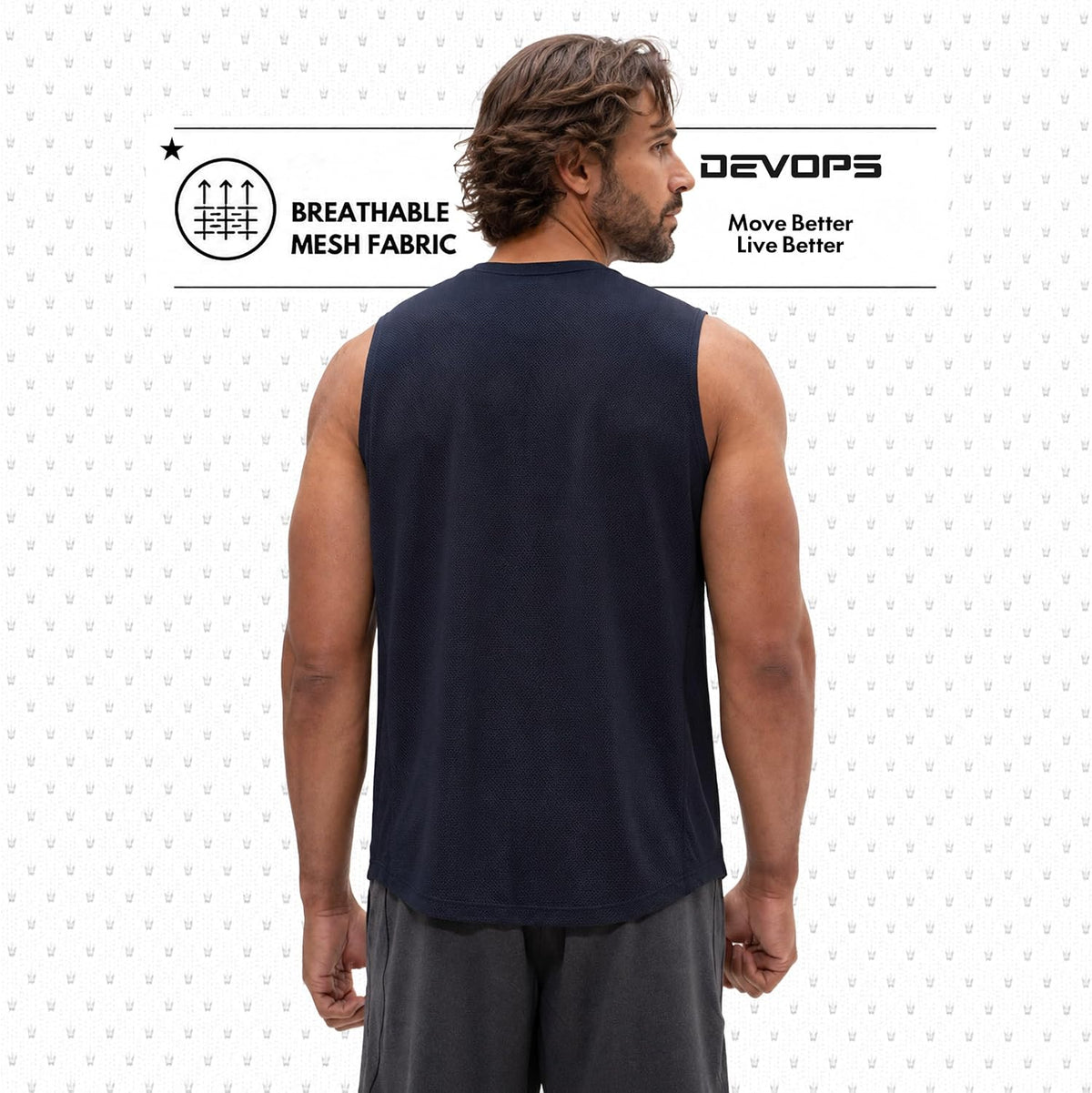 DEVOPS 3 Pack Men's Tank Tops Sleeveless Muscle Shirts Dry Fit Mesh Workout