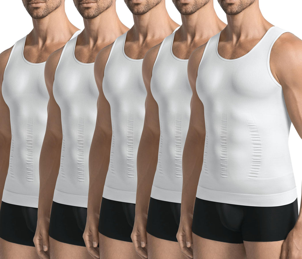3 Pack Compression Shirt Men Body Shaper Vest Workout Tank Top